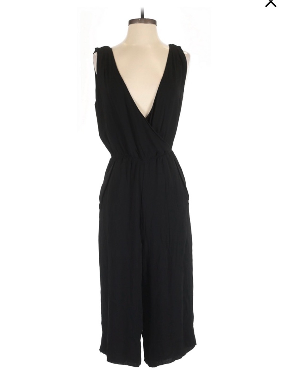 Babaton Black Sleeveless Plunging neckline Jumpsuit Size L